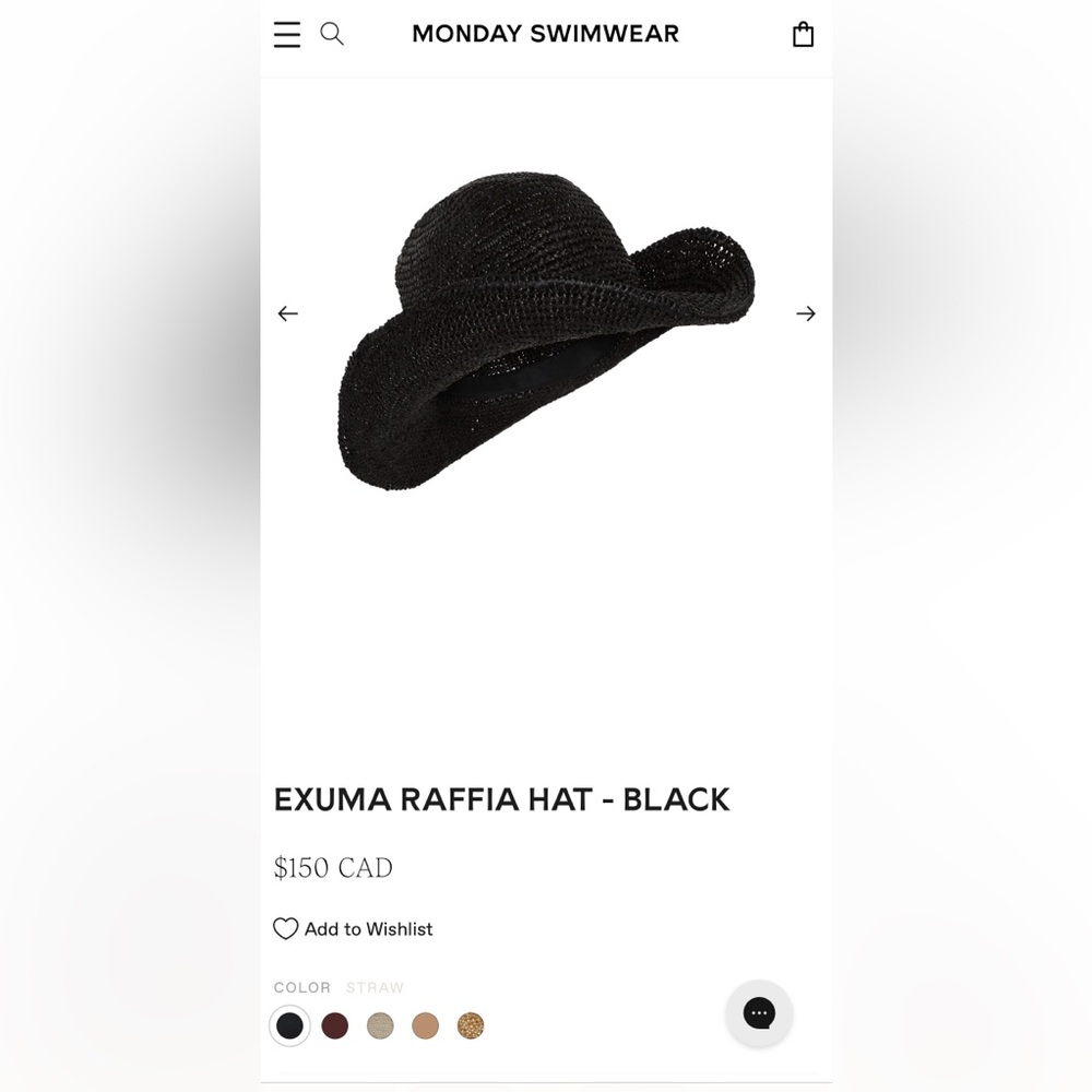 Monday Swimwear Exuma Raffia hat